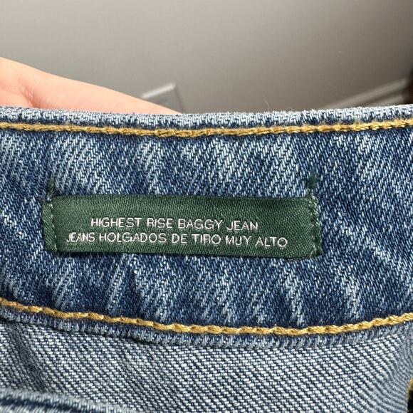 Wild Fable Jeans Women Size 4 NWT Blue Wide Leg Medium Baggy Wide Distressed - Picture 4 of 8